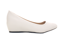 Damen Slipper Keilabsatz Ballerina Loafer Mokassins Slip On Flats Freizeit White # 2