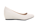 Damen Slipper Keilabsatz Ballerina Loafer Mokassins Slip On Flats Freizeit White # 2