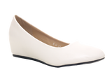 Damen Slipper Keilabsatz Ballerina Loafer Mokassins Slip On Flats Freizeit White # 2