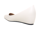 Damen Slipper Keilabsatz Ballerina Loafer Mokassins Slip On Flats Freizeit White # 2