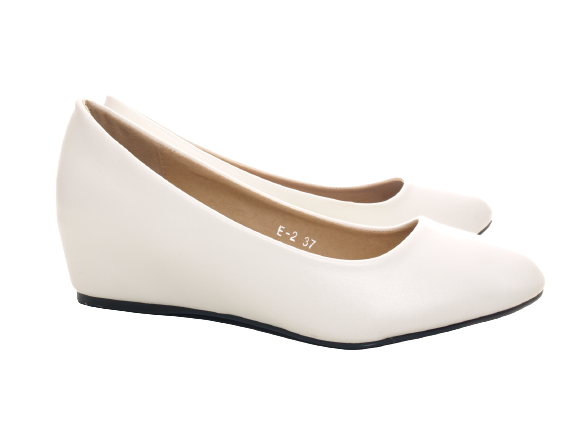 Women's Wedge Ballerina Loafers Moccasins Slip-On Flats Casual White # 2