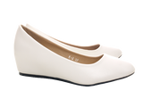 Damen Slipper Keilabsatz Ballerina Loafer Mokassins Slip On Flats Freizeit White # 2