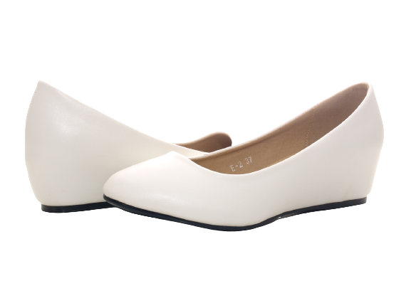 Women's Wedge Ballerina Loafers Moccasins Slip-On Flats Casual White # 2