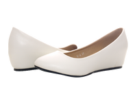 Damen Slipper Keilabsatz Ballerina Loafer Mokassins Slip On Flats Freizeit White # 2