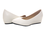 Damen Slipper Keilabsatz Ballerina Loafer Mokassins Slip On Flats Freizeit White # 2