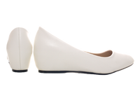 Damen Slipper Keilabsatz Ballerina Loafer Mokassins Slip On Flats Freizeit White # 2