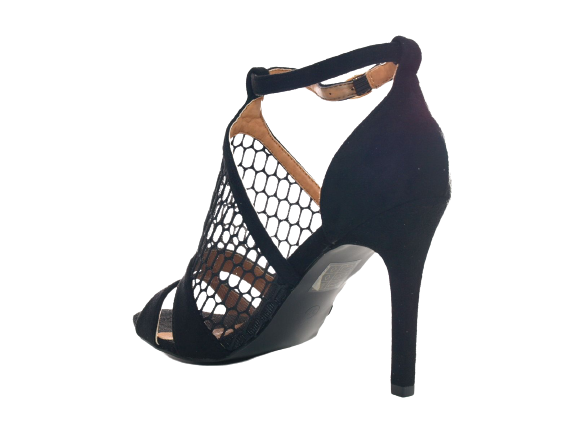 Damen High Heels Abendschuhe Pumps Riemen Black # 66-8