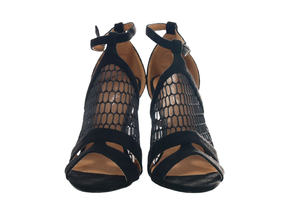 Damen High Heels Abendschuhe Pumps Riemen Black # 66-8