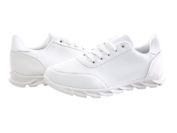 Baskets sneakers chaussures de running chaussures basses fitness plates décontractées femme blanc # 018