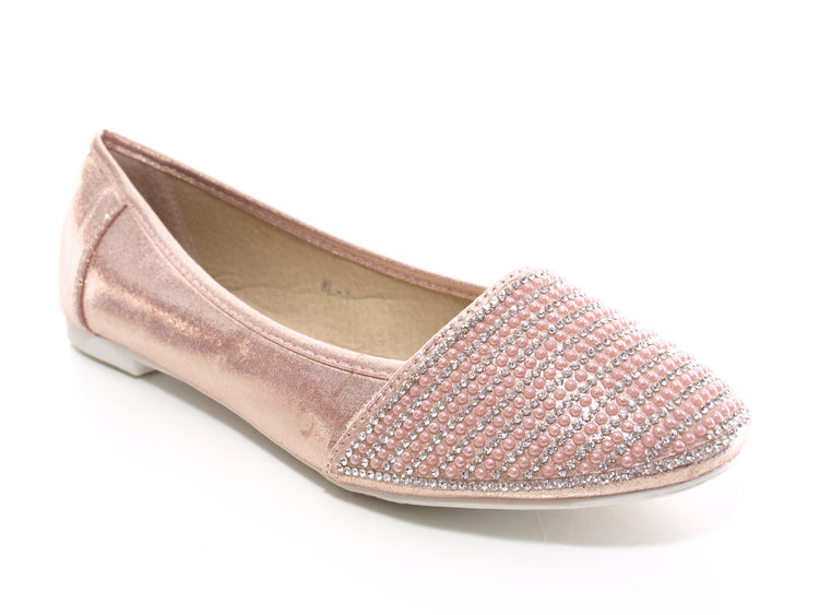 Ballerines à talons compensés pour femmes, mocassins à enfiler, chaussures plates décontractées, rose # 1