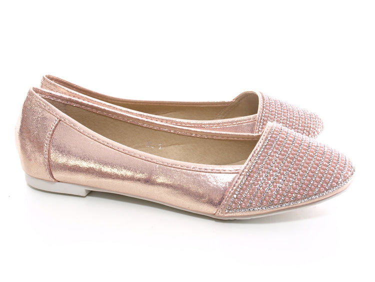 Ballerines à talons compensés pour femmes, mocassins à enfiler, chaussures plates décontractées, rose # 1