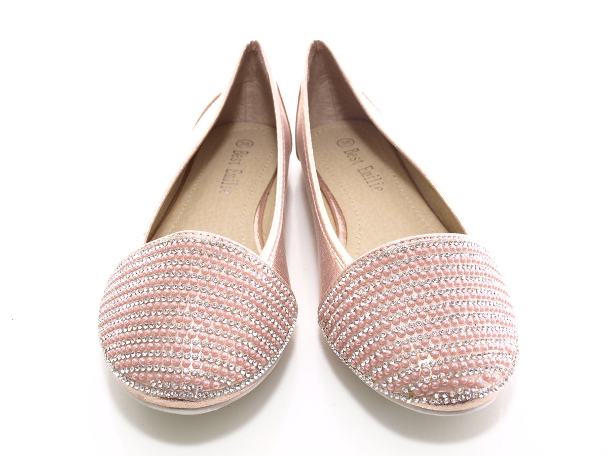 Ballerines à talons compensés pour femmes, mocassins à enfiler, chaussures plates décontractées, rose # 1