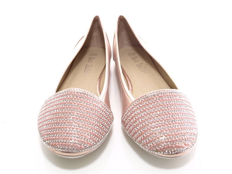 Ballerines à talons compensés pour femmes, mocassins à enfiler, chaussures plates décontractées, rose # 1
