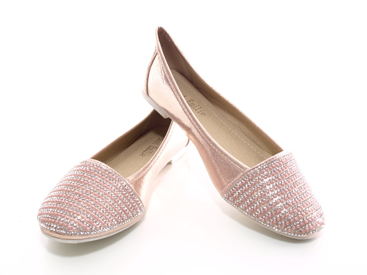 Ballerines à talons compensés pour femmes, mocassins à enfiler, chaussures plates décontractées, rose # 1