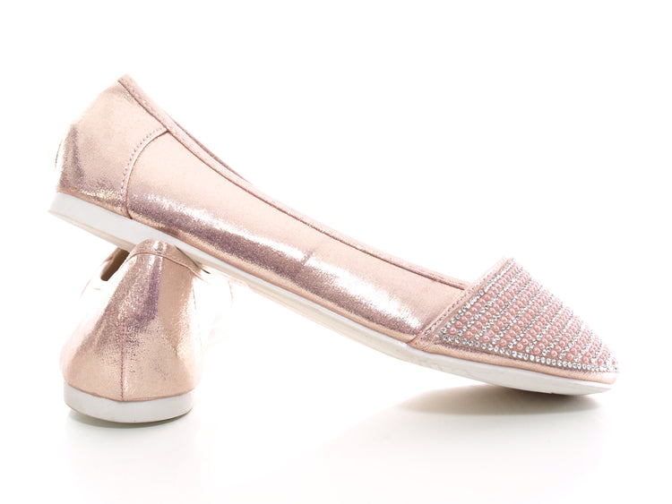 Ballerines à talons compensés pour femmes, mocassins à enfiler, chaussures plates décontractées, rose # 1