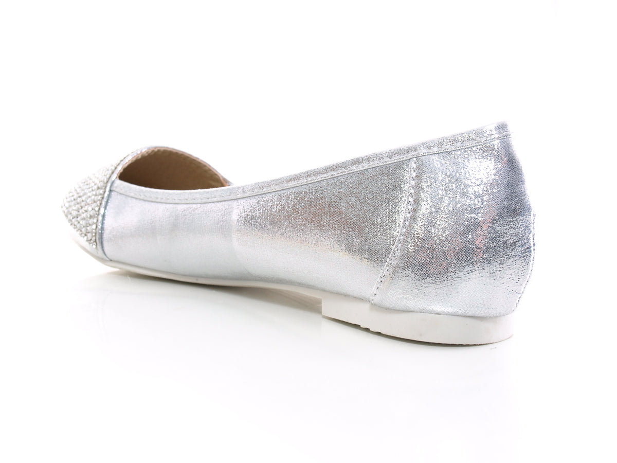 Ballerines mocassins à enfiler pour femme, chaussures plates décontractées, argenté n° 1