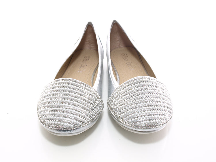 Ballerines mocassins à enfiler pour femme, chaussures plates décontractées, argenté n° 1