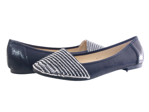 Ballerines à strass pour femmes, mocassins, chaussures à enfiler, plates, décontractées, noir # 1