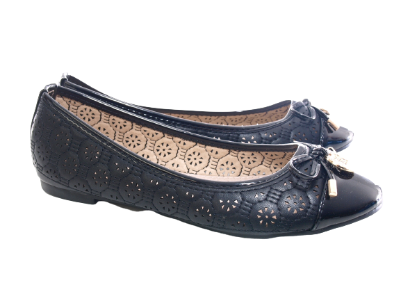 Mocassins ballerines chaussures basses à enfiler pour femmes, décontractées, noir # 25
