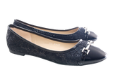 Damen Slipper Halbschuhe Ballerina Loafer Mokassins Slip On Flats Freizeit Black # 3