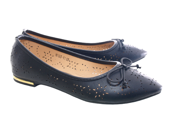 Women's Loafers Low Shoes Ballerinas Moccasins Slip-On Flats Casual Black # 138-11