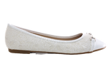 Damen Slipper Halbschuhe Ballerina Loafer Mokassins Slip On Flats Freizeit White # 3