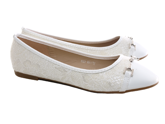 Women's Loafers Slip-Ons Ballerinas Moccasins Slip-On Flats Casual White # 3