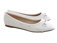 Damen Slipper Halbschuhe Ballerina Loafer Mokassins Slip On Flats Freizeit White # 3