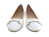 Damen Slipper Halbschuhe Ballerina Loafer Mokassins Slip On Flats Freizeit White # 3