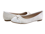 Damen Slipper Halbschuhe Ballerina Loafer Mokassins Slip On Flats Freizeit White # 3