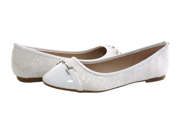 Damen Slipper Halbschuhe Ballerina Loafer Mokassins Slip On Flats Freizeit White # 3