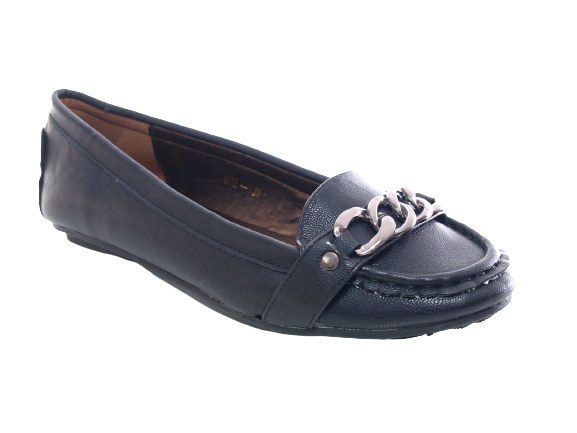 Mocassins ballerines chaussures basses pour femme, sans lacets, style décontracté, noir # 012