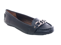 Damen Slipper Halbschuhe Ballerina Loafer Mokassins Slip On Flats Freizeit Black # 012