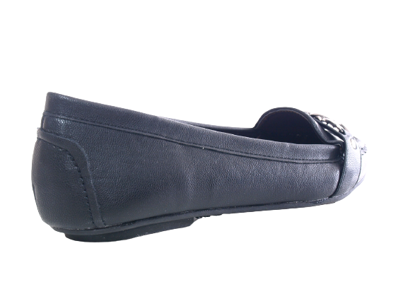 Mocassins ballerines chaussures basses pour femme, sans lacets, style décontracté, noir # 012
