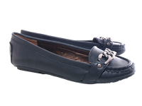 Damen Slipper Halbschuhe Ballerina Loafer Mokassins Slip On Flats Freizeit Black # 012