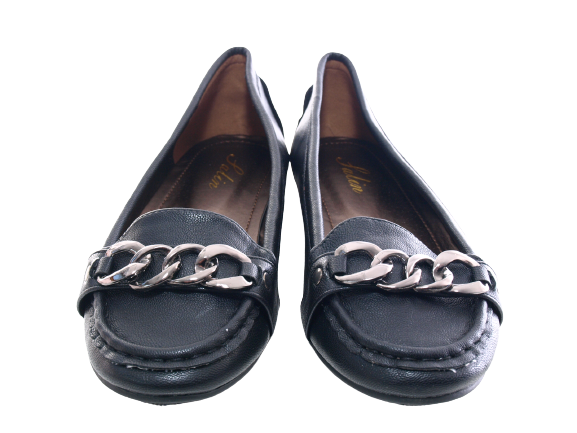Mocassins ballerines chaussures basses pour femme, sans lacets, style décontracté, noir # 012