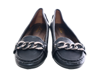 Damen Slipper Halbschuhe Ballerina Loafer Mokassins Slip On Flats Freizeit Black # 012