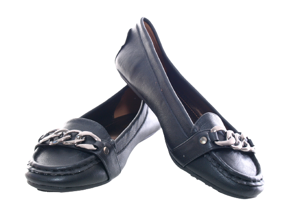 Mocassins ballerines chaussures basses pour femme, sans lacets, style décontracté, noir # 012