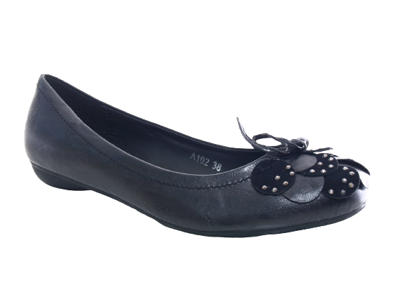 Chaussures femme ballerines mocassins slip-on plates décontractées noir # 102