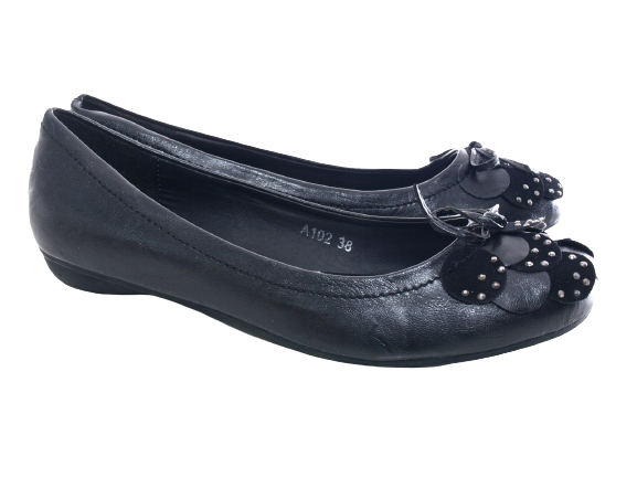 Chaussures femme ballerines mocassins slip-on plates décontractées noir # 102