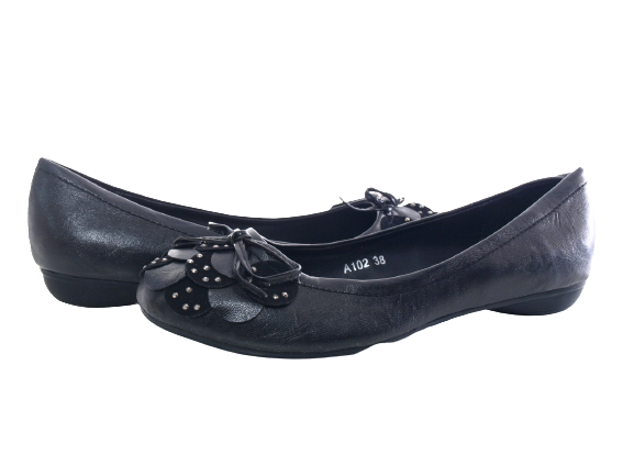Chaussures femme ballerines mocassins slip-on plates décontractées noir # 102