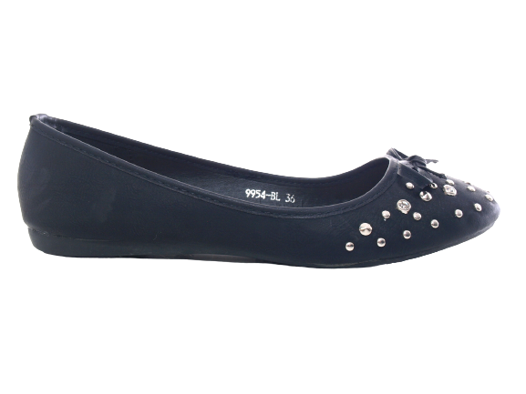 Chaussures femme ballerines mocassins slip-on plates décontractées noir # 9954