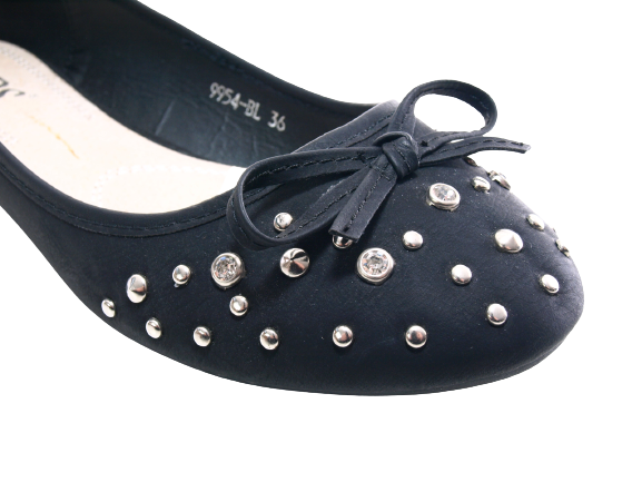 Chaussures femme ballerines mocassins slip-on plates décontractées noir # 9954