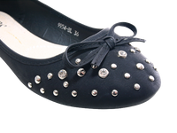 Damen Slipper Halbschuhe Ballerina Loafer Mokassins Slip On Flats Freizeit Black # 9954