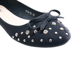Damen Slipper Halbschuhe Ballerina Loafer Mokassins Slip On Flats Freizeit Black # 9954