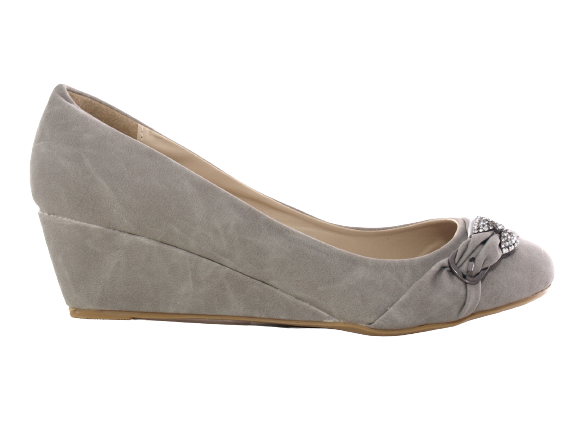 Damen Keilabsatz Pumps Wedges Grey #  10212