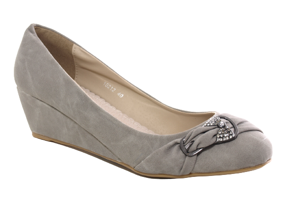Damen Keilabsatz Pumps Wedges Grey #  10212