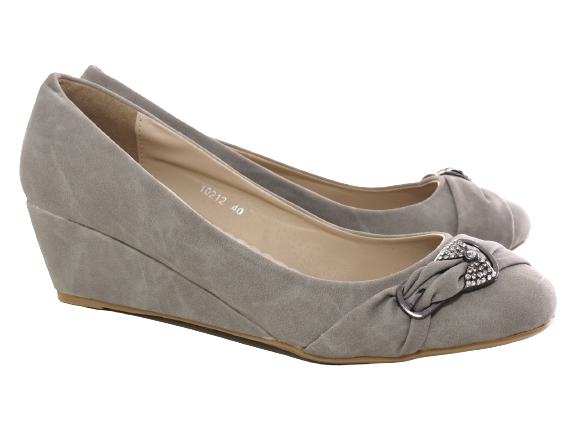 Damen Keilabsatz Pumps Wedges Grey #  10212