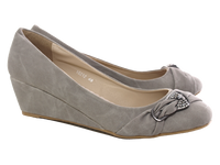 Damen Keilabsatz Pumps Wedges Grey #  10212