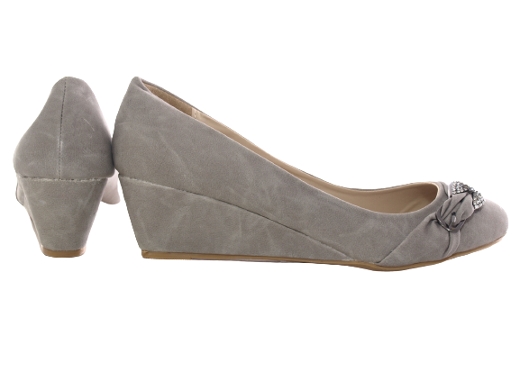 Damen Keilabsatz Pumps Wedges Grey #  10212